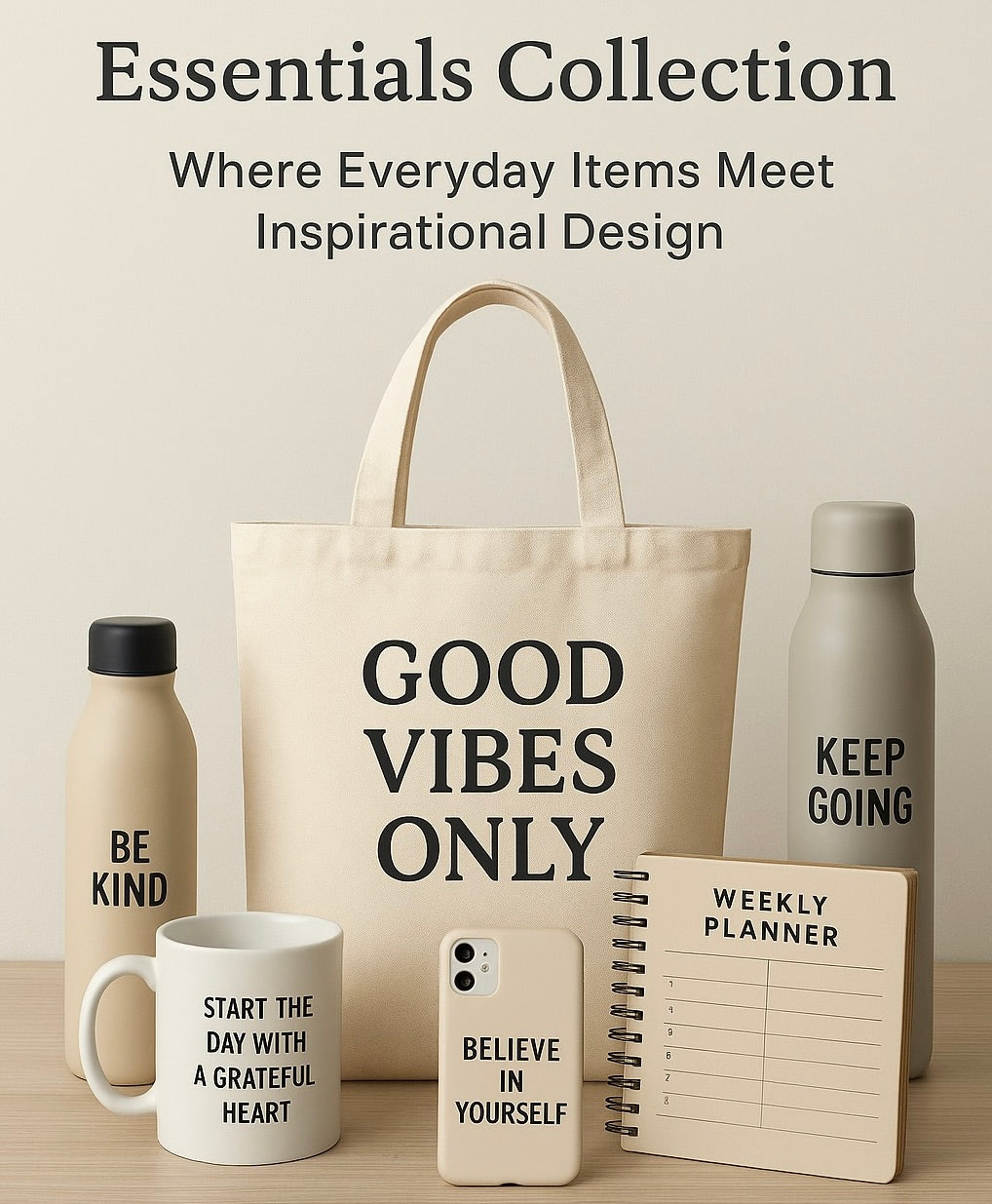 Essentials Collection: Where Everyday Items Meet Inspirational Design