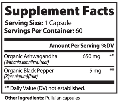 Ashwagandha : Stress Relief & Vitality Support - Organic Ayurvedic Adaptogen