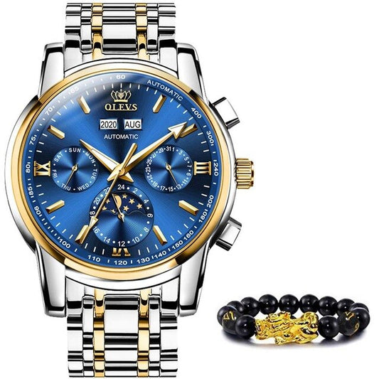Luxury Men Watches Automatic Green Watch Men Stainless Steel Waterproof Business Sport Mechanical Wristwatch